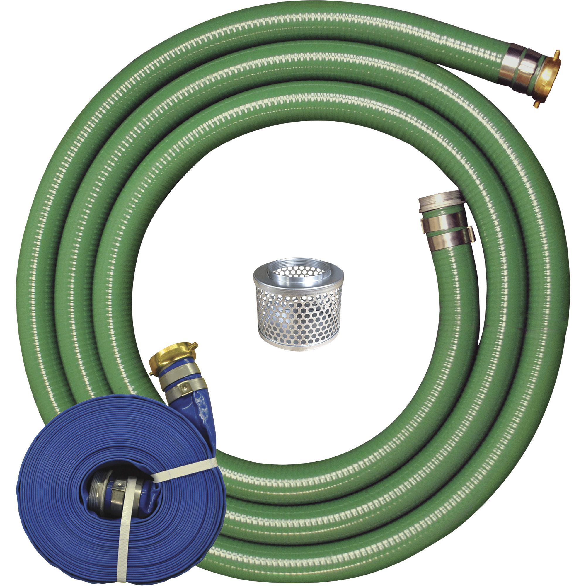 JGB Enterprises Pump Hose Kit, 2in. Dia., 15ft. Suction Hose, 25ft. Discharge Hose, Model# A007-NTEHOSEKIT-2TP